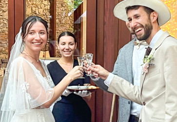 Novomanželia Barbora a Michal oslávili začiatok spoločnej cesty. Snímka: archív B. H.
