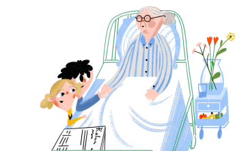 Oli a Dori na n�v�teve v nemocnici